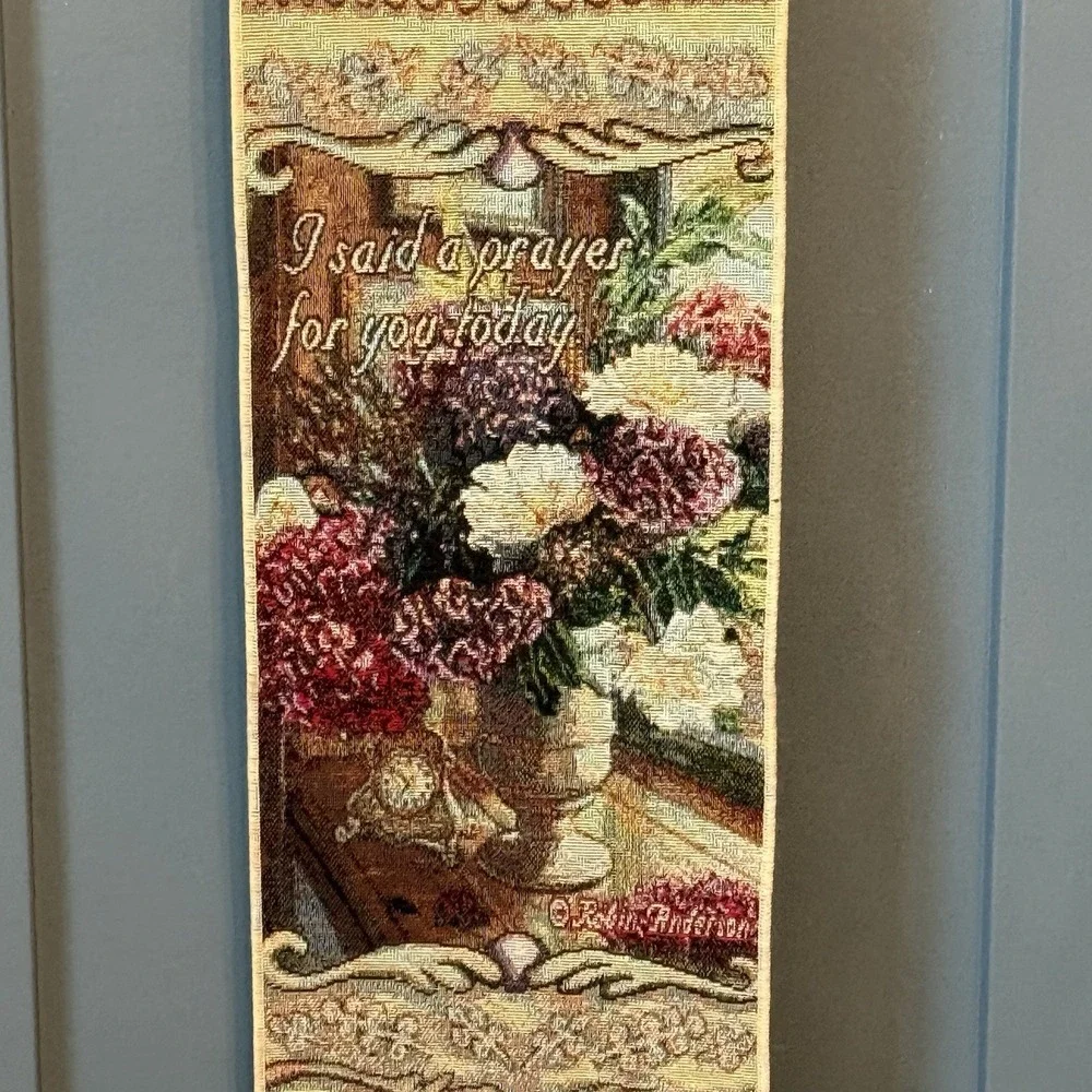 Wall Hanging Woven Tapestry Bell Pull Today I Said a Prayer for You 45